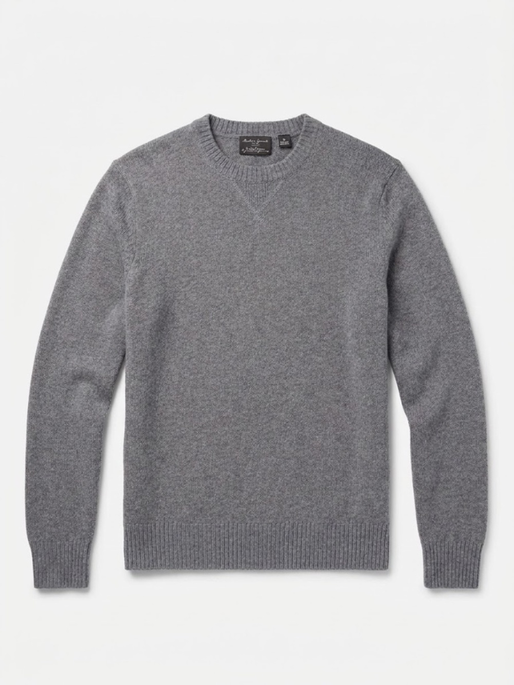 Black Brown 1826 Grey Lambswool Blend Crewneck